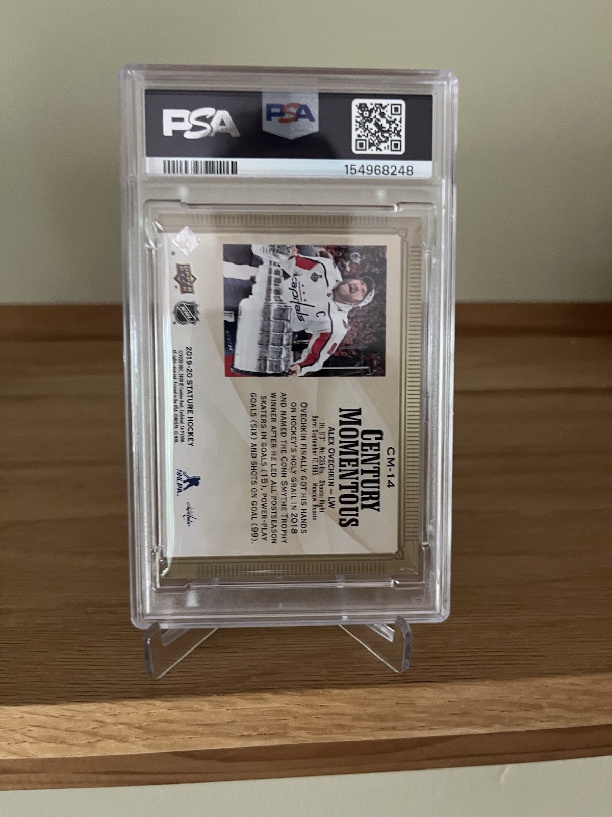 2019-20 Upper Deck Stature - Century Momentous Alex Ovechkin #14 Green /99 PSA 8 view 2