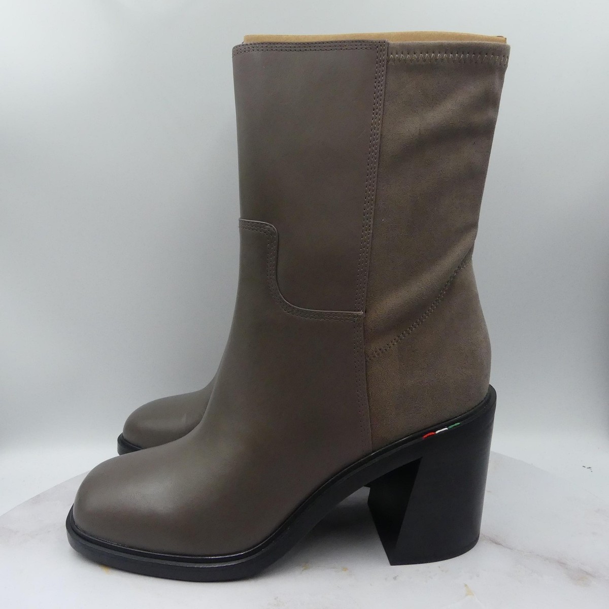 Franco Sarto Boots Womens Size 10M L Penelope Shadow Leather Block
