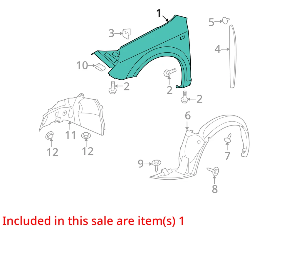 Guardabarros de pasajero Saturn Aura 2007-2009 JM9S4 Foto 3 de 4