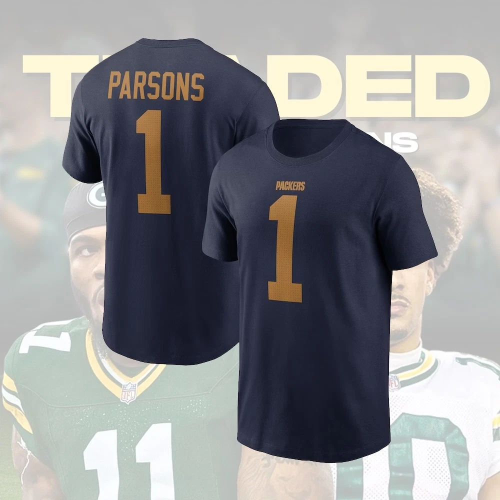 Micah Parsons Green Bay Packers Player Number & Name Double Sided T-Shirt