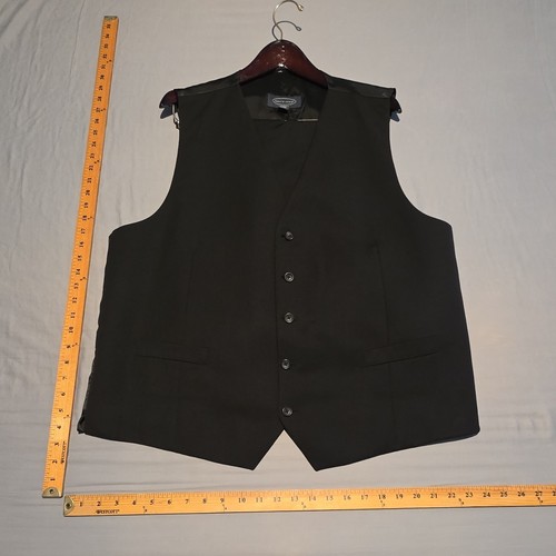 Pronto Uomo Platinum Black 100% Wool Vest & Pants 3X 40W