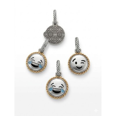 Defekte Edelsteine! Emoji Charm Set Lachen Weinen Zwinkern Verliebt bleiben 4 Teile Armband
