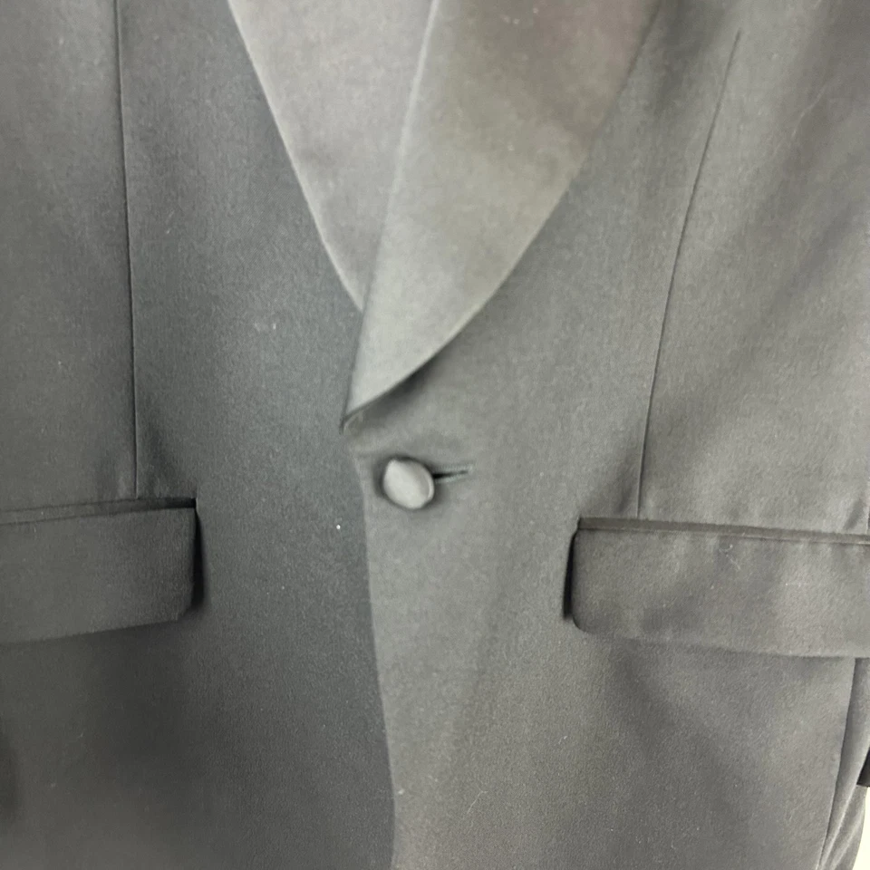 Chaqueta Esmoquin Brooks Brothers Para Hombres 44 Negro Chal Solapa Un Botón Lana Hecha en EE. UU. Foto 3 de 4