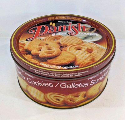 1984 Vintage Tin Imported Danish Butter Cookies 500g Empty Tin Collectible Tin