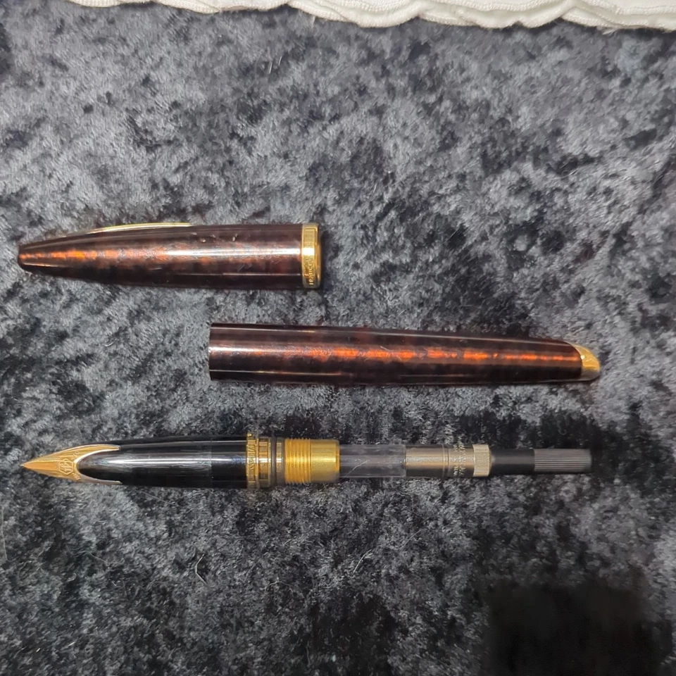 Pluma Estilográfica Waterman Carene Ámbar Brillo y Oro 18K Oro Fino Pt Usada Foto 3 de 4