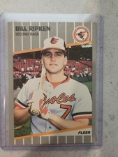 1989 Fleer Baseball #616 BILL RIPKEN FF ERROR CARD ON BAT KNOB Orioles Sharp