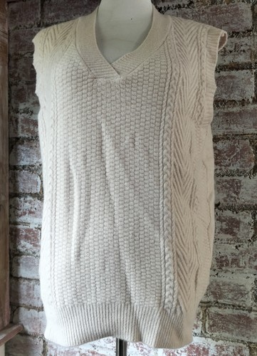 Ivory Cashmere Blend Vest XL Excellent Condition