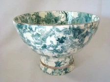 Vintage Mid-Century Modern Marbleized Painted Porcelain CONSOLE TAZA BOWL, Italy