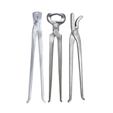 3-Piece Farrier Tool Set | 12" Hoof Nipper, Clincher, Nail Puller – Horse Care