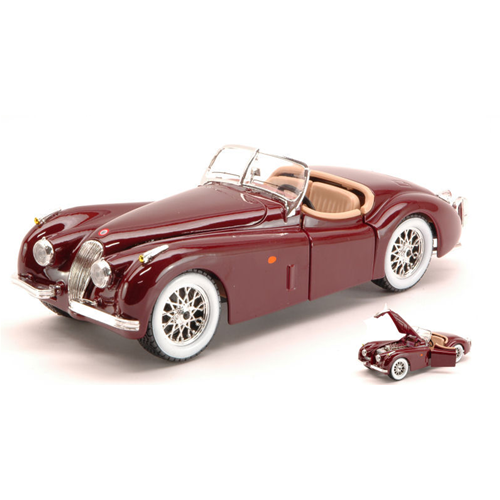Jaguar Xk 120 Roadster 1951 Amarant 1:24 Burago Auto Stradali -D- Neues Modell-image