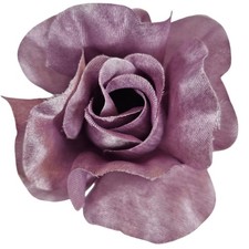 25 Plum Purple Satin Rose Heads Stemless Wedding Floral Craft DIY 2.5in