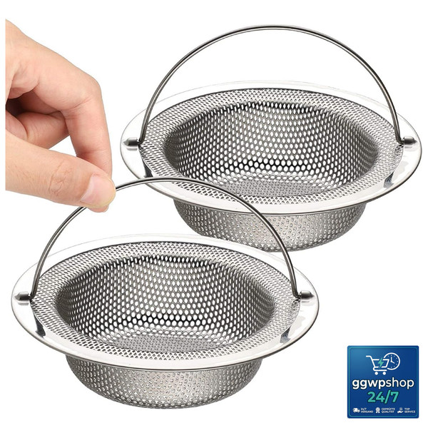 Abflusssieb Edelstahl 2Er-Pack Verstopfungsschutz FüR KüChe Waschbecken 11X7,5Cm-image