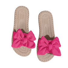 Women Bowknot Slide Slippers Soft Flat Sandals for Beach Outdoor Daily Wear