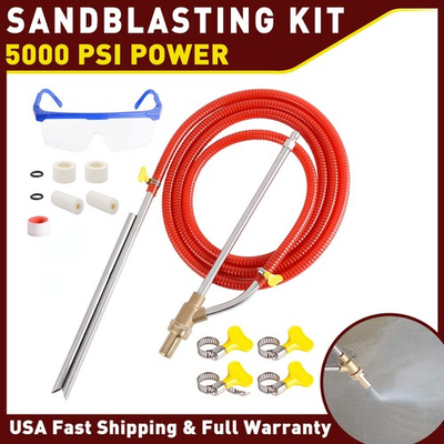#ad #ad Sandblasting Kit Fit Pressure Washer Sand Blaster Attachment 5000 PSI Power US $31.96