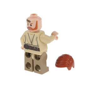 1X Lego Minifigure SW Obi-Wan Kenobi Double Face Headset Hair 75135 SW0704