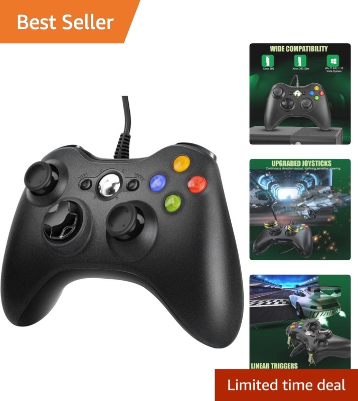 High-Performance USB Controller for Xbox 360 & Windows - Dual Vibration Feedback