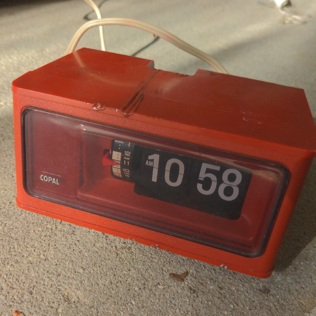 COPAL RP-160 Vintage Flip Clock Orange Retro Alarm Working