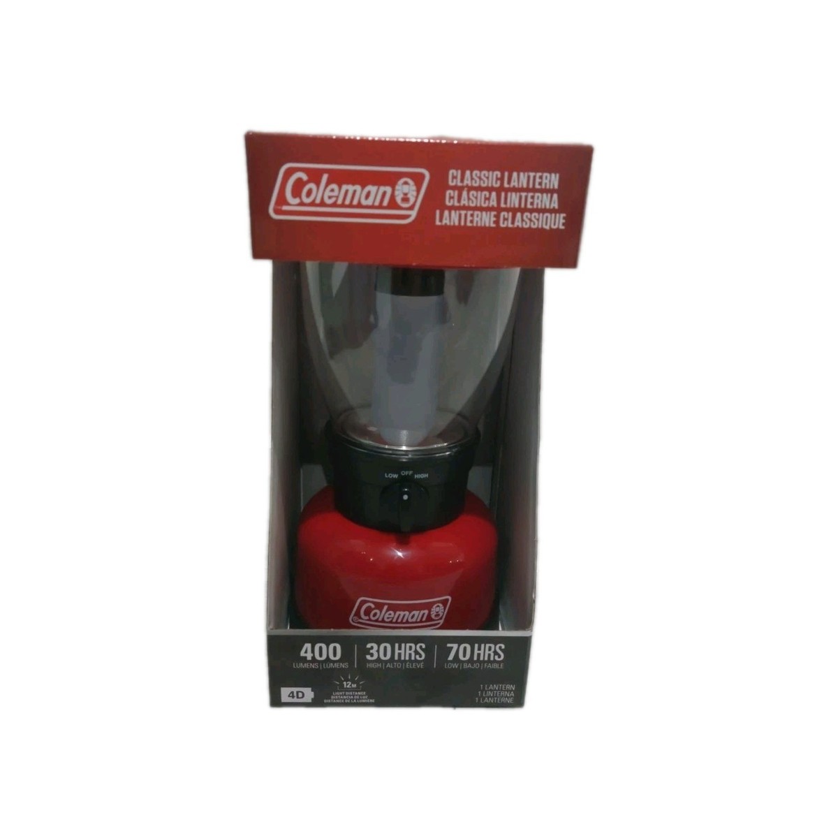 New Coleman Classic LED Red Lantern 400 Lumens Personal Lantern