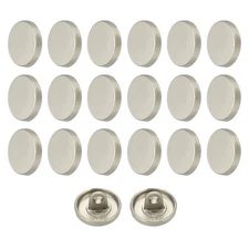 20pcs Metal Round Flat Sewing Buttons 11.5mm Alloy Button, Grey