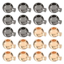 60 Pcs Crimp Beads for Jewelry Making, 3.5mm Spacer Bead Cover, Light Gold/Black