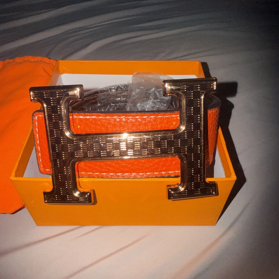 Cinturón reversible vintage años 80 HERMES talla L dorado hebilla H 31-38" AUTÉNTICO Foto 4 de 4