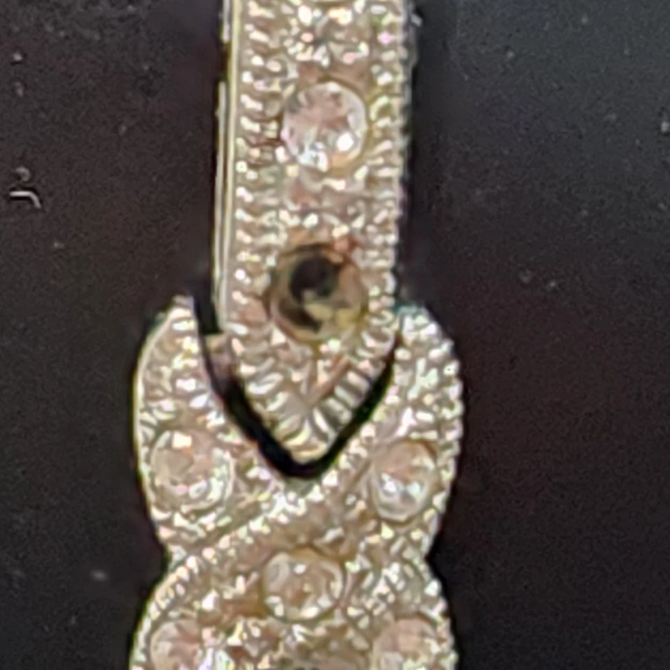 Nadri Tennis Bracelet Cubic Zirconia Women Crystal XO Link 7 Inch Clasp Jewelry - Image 3 of 4