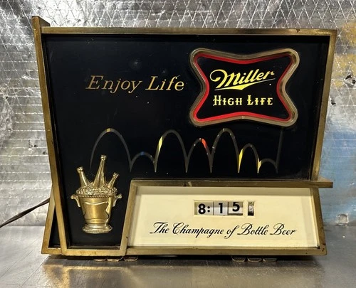 Vintage 1959 Miller High Life Beer Bouncing Ball Lighted Motion Sign Clock