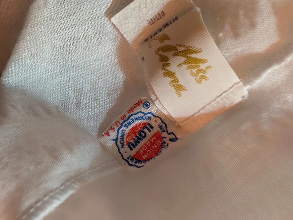 Vintage Miss Elaine Nightgown M Cottage Core White Eyelet Babydoll Prairie - Image 4 of 4