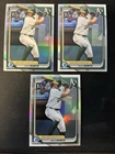 2024 Bowman Chrome Draft Nick Kurtz 1st Chrome Refractor #BDC-56 3 Card Lot