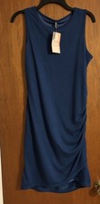 BTFBM Women Sleeveless Bodycon Short Dress , Blue , Medium