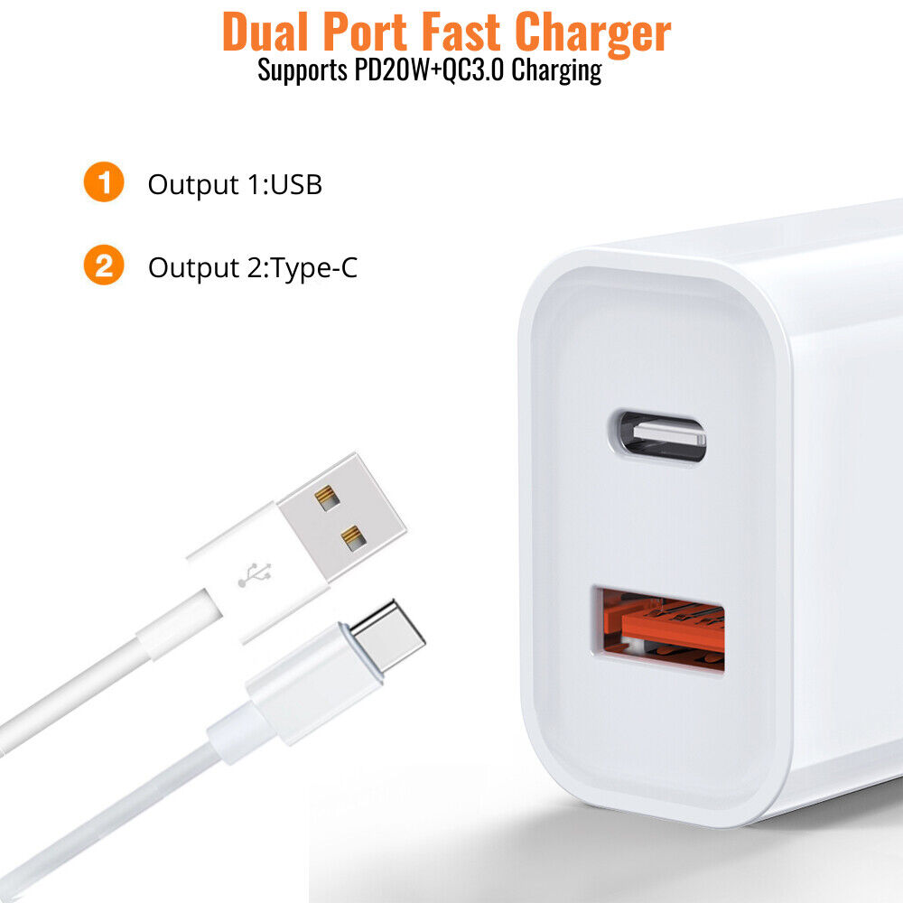 For iPhone 14 13 12 11 20W Fast Charger Block USB Type C Wall Power Adapter Lot