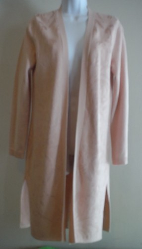 CHICO’s Womens Pink Jacquard Long Knit Cardigan SZ 0 (Small) LK KU! Lightweight - Picture 9 of 10