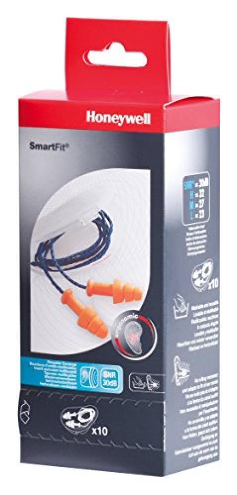 (TG. 10 Pairs) Honeywell 1028142 PSS Box of 10 pairs of Smartfit earplugs in ind
