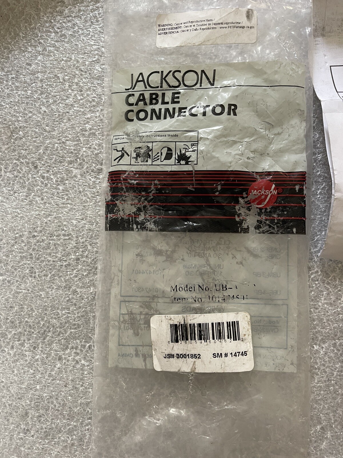 Jackson Safety 14745 Ub-4-Bp Cable Connector Bulk Packed 3001852 | eBay