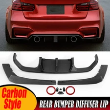 V-Style Rear Bumper Diffuser Lip For BMW M3 M4 F80 F82 F83 2015-2020 Carbon Look