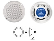 COPPIA CASSE ACUSTICHE STAGNE MARINE A 2 VIE POTENZA 60W - MODELLO SLIM