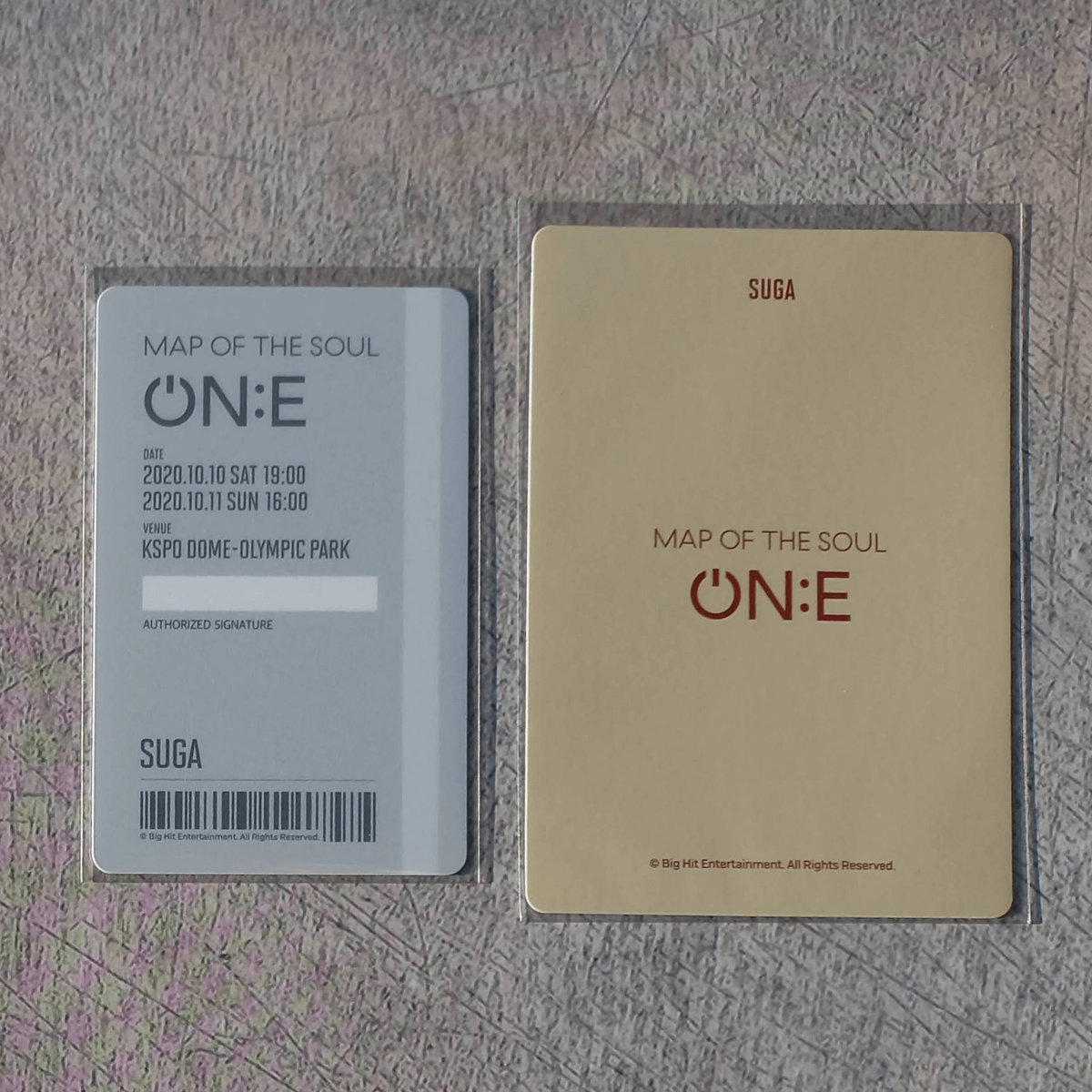BTS Map of The Soul on:e Concert Card Ticket & Backpack Photo Card