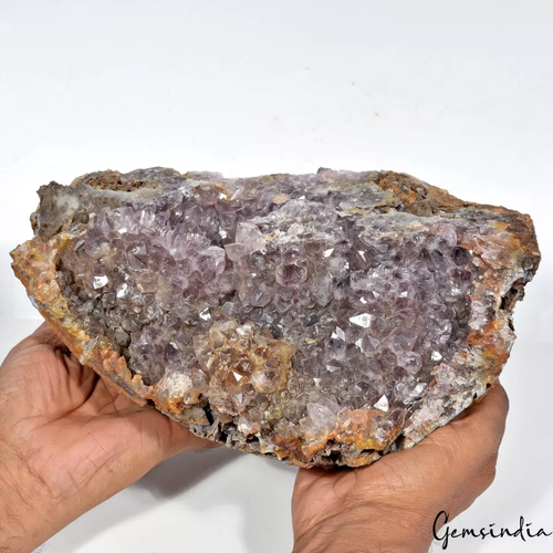 Geoda de amatista púrpura natural sin tratar de 4,9 kilos racimo de cuarzo roca enorme áspera - Imagen 4 de 12
