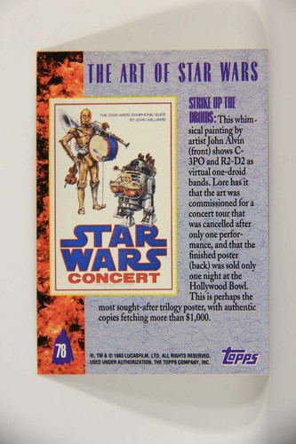 Star Wars Galaxy 1993 Topps Card #78 Star Wars Concert Poster Artwork L013512 - Picture 2 of 2