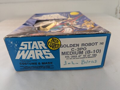 1970s STAR WARS C-3PO GOLDEN ROBOT HALLOWEEN COSTUME & MASK w/ BEN