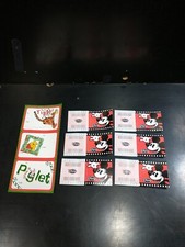 6 New unused Vintage The Disney Store Stickers Mickey Mouse red black  gift tag