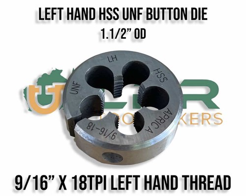 UNF LEFT HAND HSS standard Size Button Dies from 10-32 to 7/8 " variations - Picture 10 of 21