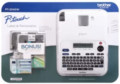 Brother PT-2040W P-Touch Home & Office Label Maker With Bonus Suppiies Included