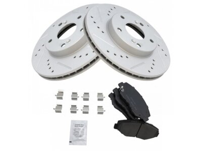 TRQ 13SV18R Front Brake Pad and Rotor Kit Fits 2003-2011 Honda Element