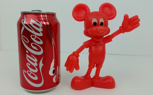 Vintage Walt Disney Durham Industries Red Plastic Mickey Mouse Figurine HongKong - Picture 2 of 7