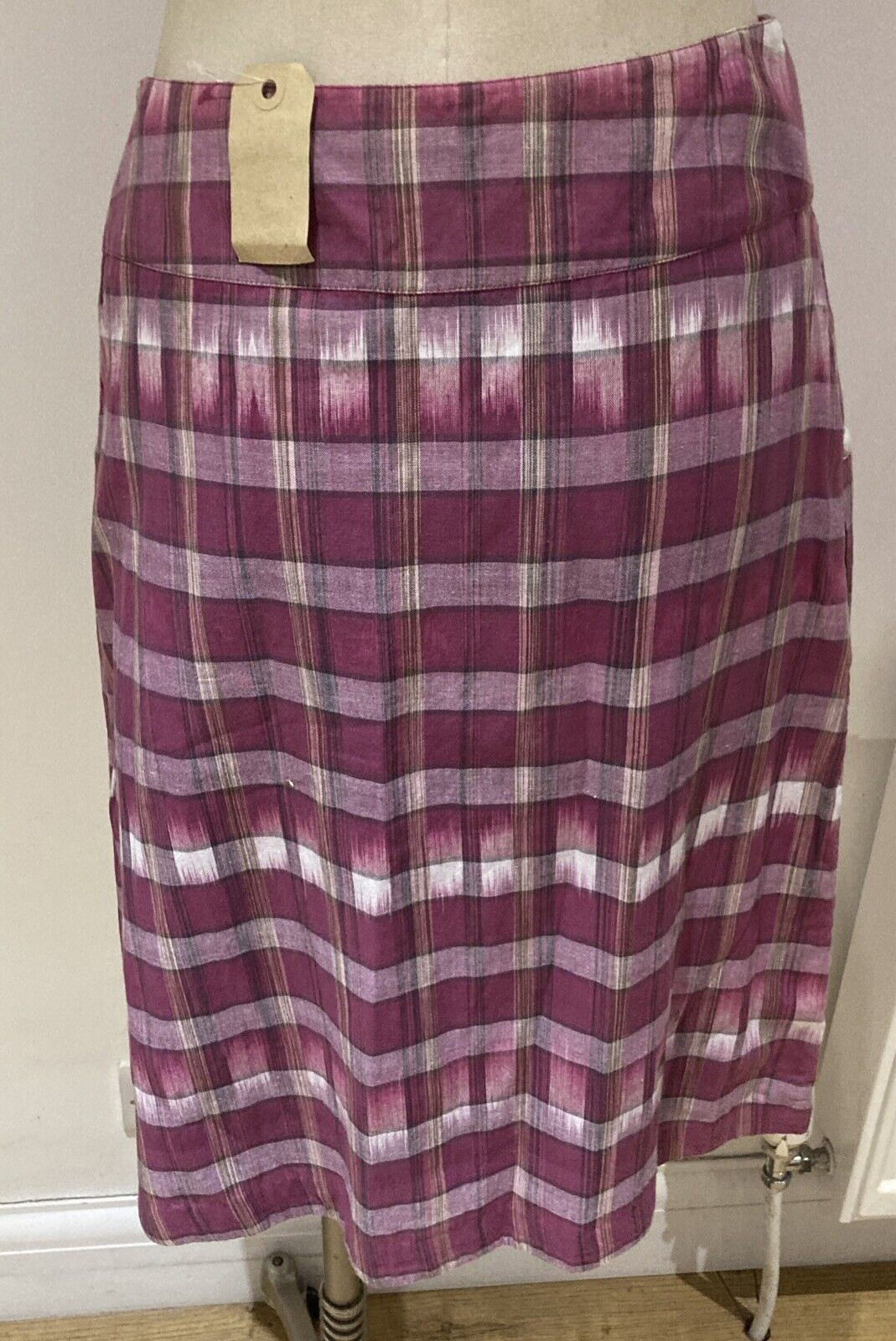 Seasalt "Demelza" 100% Faded Plaid Cotton Skirt, Size 10 UK, Fully Lined, BNWT 5