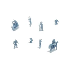 Outland Models Scenery Native American Indian Figure Set(Hunting) 1:160 N Scale