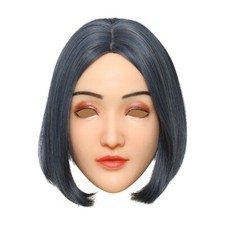Realistic Silicone Full Mask Head Female Face Mask Cosplay Crossdresser Disguise