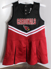 NWT NFL Arizona Cardinals Toddler Girl's Cheer Set in Red and Black, 12M Or 3T