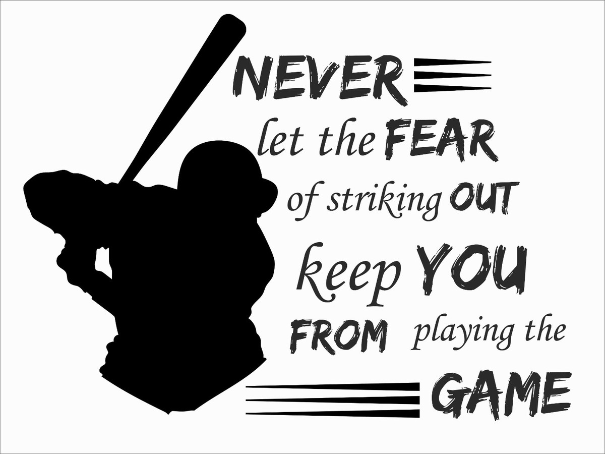 Softball Quotes Baseball Design Vinyl Sticker - Wall Art Decal 